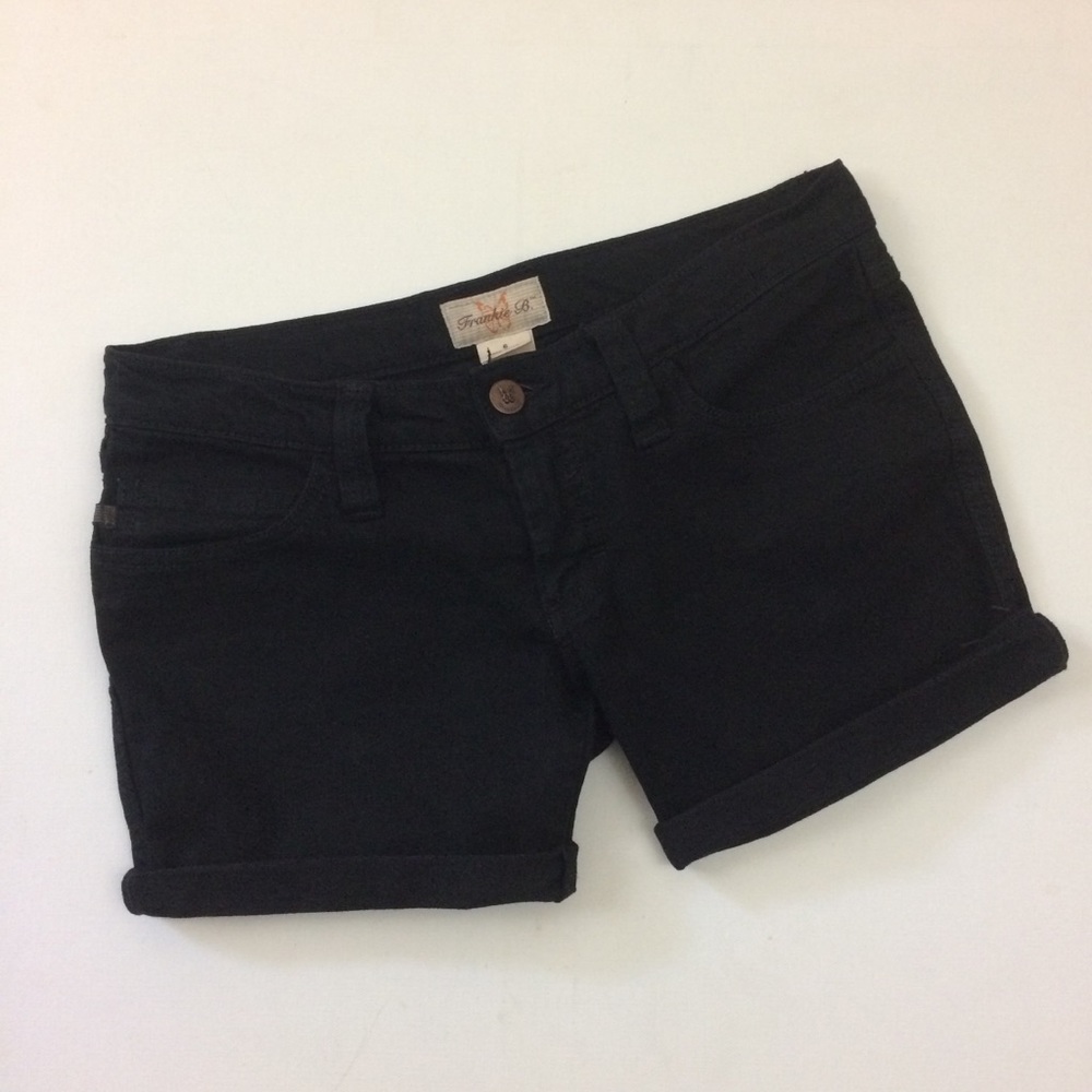 Frankie B Jean Shorts Size 6* Black Cutoffs Rolled